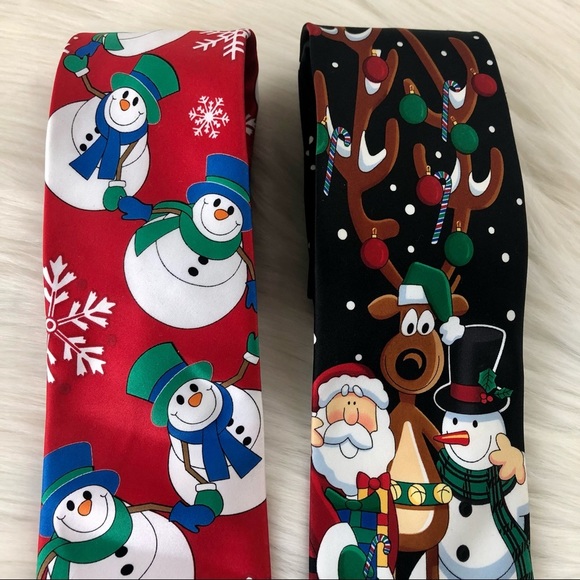 Hallmark Christmas Neck Ties Snowman Themed Festive Holiday Workwear - Picture 2 of 9
